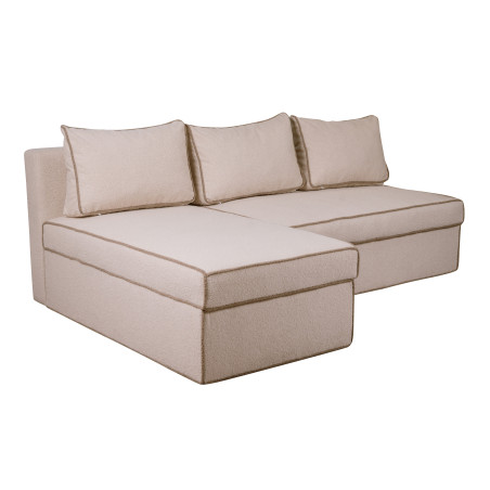 Coltar Extensibil Cu Lada New Modulo, Interschimbabil Stanga/Dreapta, Crem boucle, 220 X 80 X 155 Cm-01