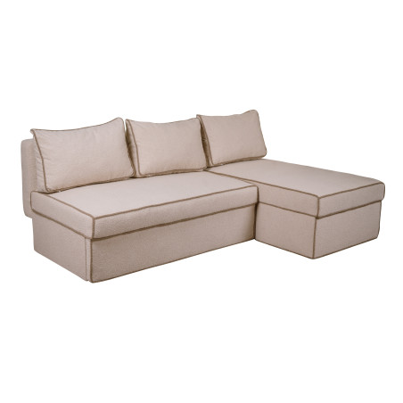 Coltar Extensibil Cu Lada New Modulo, Interschimbabil Stanga/Dreapta, Crem boucle, 220 X 80 X 155 Cm-01