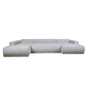 Coltar U Extensibil Otis Stanga, 6 Locuri, Lada Depozitare, Gri deschis, 357 Cm