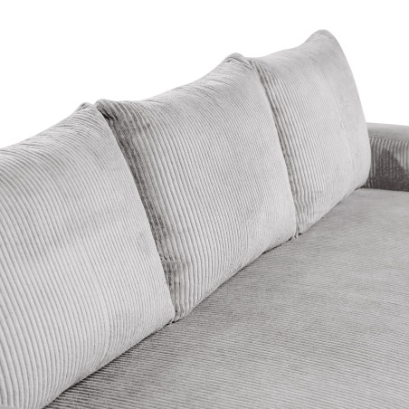 Canapea Extensibila Otis, 3 locuri, Lada Depozitare,  Gri deschis, 240 Cm-01