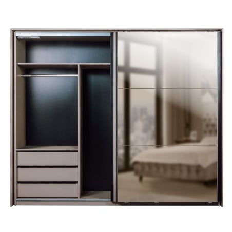 Set Dormitor Destiny, Pat Cu Dimensiune saltea 160 X 200 Cm, 2 Noptiere Si Dulap, Somiera Rabatabila-01