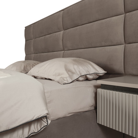 Set Dormitor Destiny, Pat Cu Dimensiune saltea 160 X 200 Cm, 2 Noptiere Si Dulap, Somiera Rabatabila-01