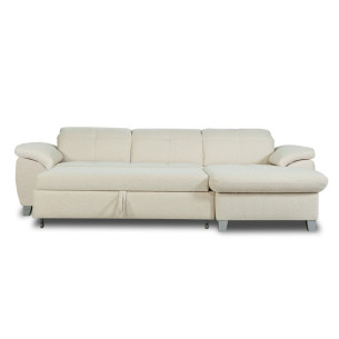 Coltar Extensibil Cu Insula Sevilia Lux, 5 Locuri, Tetiere Reglabile, 272 Cm - Alb unt