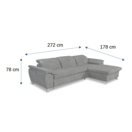 Coltar Extensibil Cu Insula Sevilia Lux, 5 Locuri, Tetiere Reglabile, 272 Cm-01