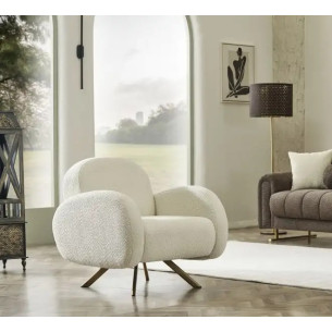 Fotoliu Bonnamie Boucle Ivory, 81 Cm