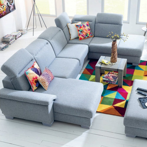 Coltar U Extensibil Cu Lada Dax, Tetiere Reglabile, 375 Cm