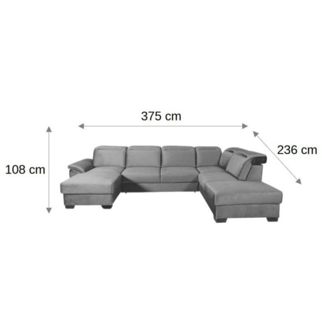 Coltar U Extensibil Cu Lada Dax, Tetiere Reglabile, 375 Cm-01