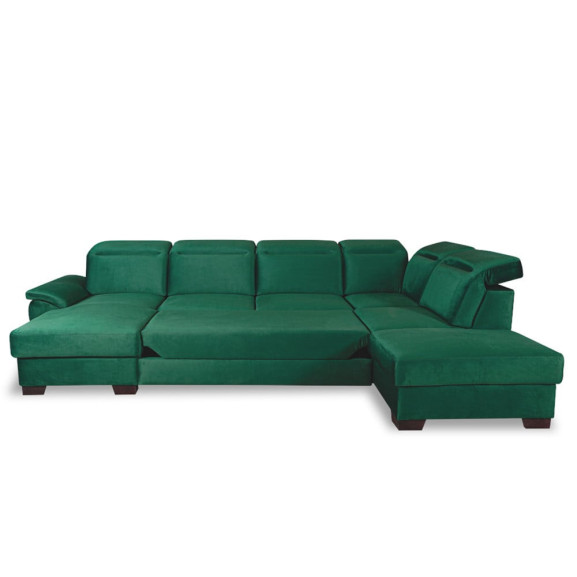 Coltar U Extensibil Cu Lada Dax, Tetiere Reglabile, 375 Cm