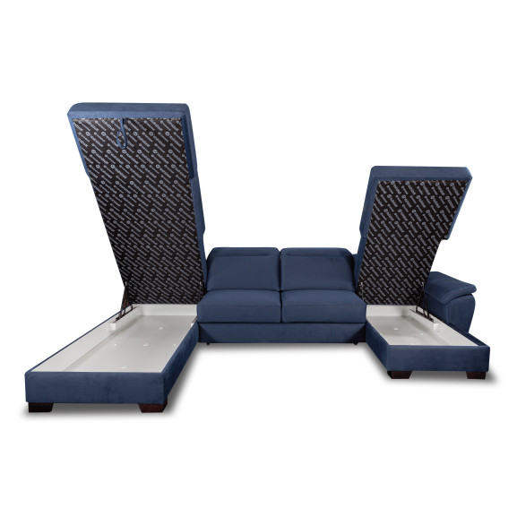 Coltar U Extensibil Cu Lada Dax, Tetiere Reglabile, 375 Cm