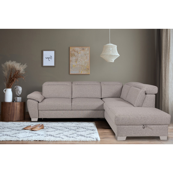 Coltar Extensibil Cu Otoman Dax, 5 Locuri, Lada Depozitare, 296 Cm