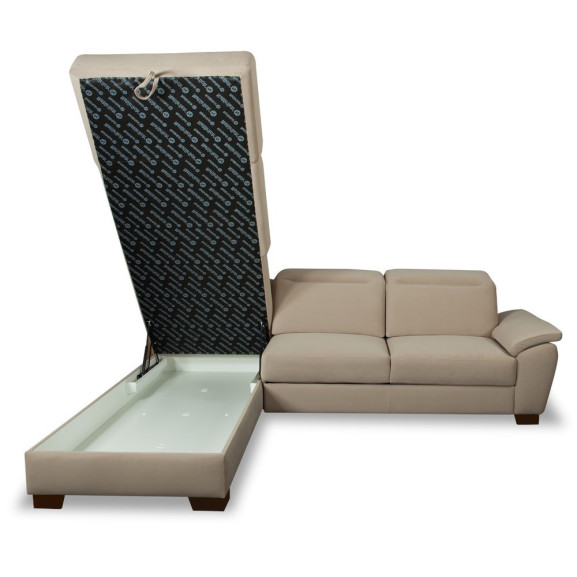 Coltar Extensibil Cu Otoman Dax, 5 Locuri, Lada Depozitare, 296 Cm