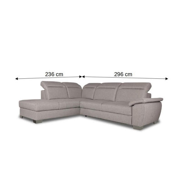 Coltar Extensibil Cu Otoman Dax, 5 Locuri, Lada Depozitare, 296 Cm