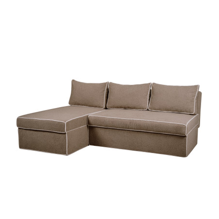 Coltar Extensibil Cu Lada New Modulo, Interschimbabil Stanga/Dreapta, Bej inchis Boucle, 220 X 80 X 155 Cm-01