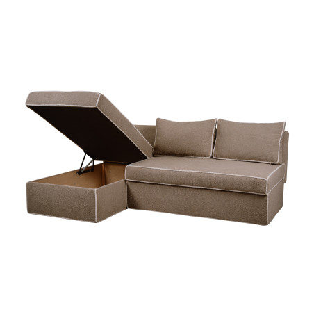 Coltar Extensibil Cu Lada New Modulo, Interschimbabil Stanga/Dreapta, Bej inchis Boucle, 220 X 80 X 155 Cm-01