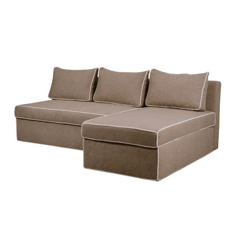Coltar Extensibil Cu Lada New Modulo, Interschimbabil Stanga/Dreapta, Bej inchis Boucle, 220 X 80 X 155 Cm-01