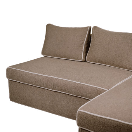 Coltar Extensibil Cu Lada New Modulo, Interschimbabil Stanga/Dreapta, Bej inchis Boucle, 220 X 80 X 155 Cm-01