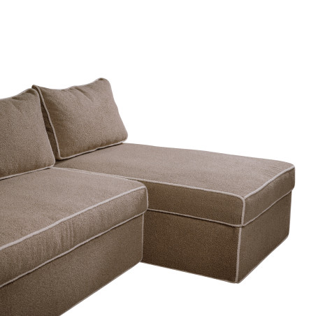 Coltar Extensibil Cu Lada New Modulo, Interschimbabil Stanga/Dreapta, Bej inchis Boucle, 220 X 80 X 155 Cm-01
