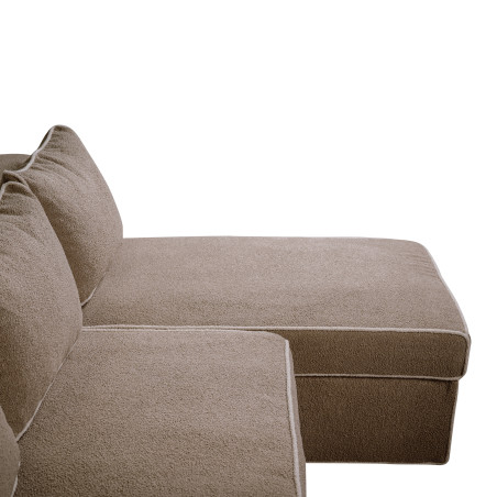 Coltar Extensibil Cu Lada New Modulo, Interschimbabil Stanga/Dreapta, Bej inchis Boucle, 220 X 80 X 155 Cm-01