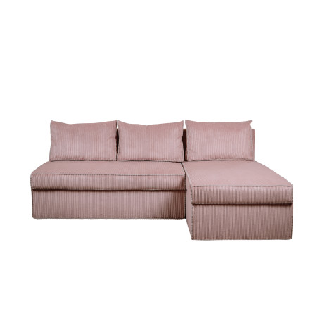 Coltar Extensibil Cu Lada New Modulo, Interschimbabil Stanga/Dreapta, Roz Pudra, 220 x 80 x 155 Cm-01