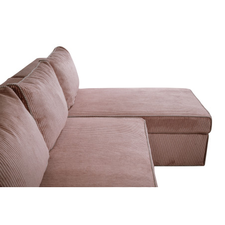Coltar Extensibil Cu Lada New Modulo, Interschimbabil Stanga/Dreapta, Roz Pudra, 220 x 80 x 155 Cm-01