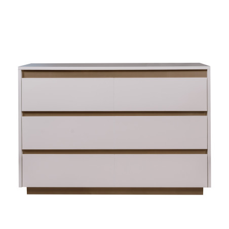 Comoda Phoenix Cu 3 Sertare, Alb Lucios, 113 Cm-01