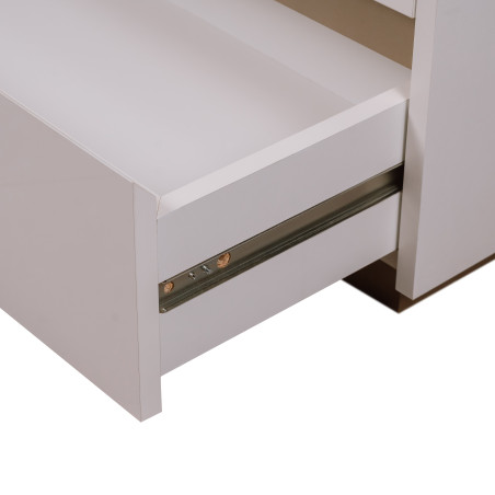 Comoda Phoenix Cu 3 Sertare, Alb Lucios, 113 Cm-01