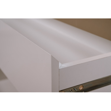 Comoda Phoenix Cu 3 Sertare, Alb Lucios, 113 Cm-01