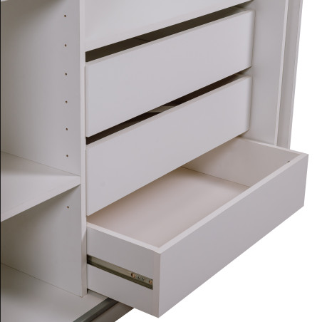 Dulap 2 Usi Culisante Phoenix, Alb Lucios, 249 Cm-01