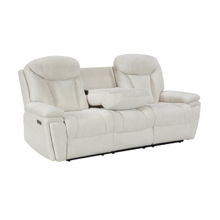 Canapea Cu 3 Locuri Sunglow, Recliner Electric Si Bar, Bej, 228 x 96 x 106 Cm-01