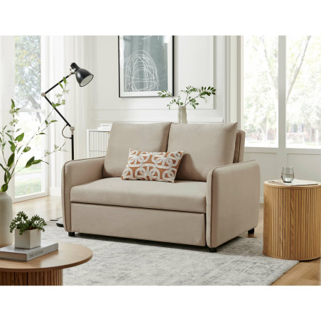 Canapea Ambrozio 2 Locuri Extensibila Bej, 140 Cm-01