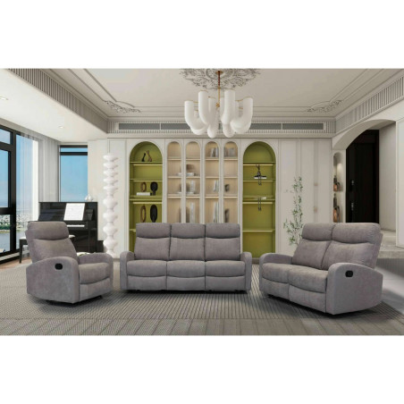 Canapea 3 Locuri Recliner Karon, Bej, 185 Cm-01