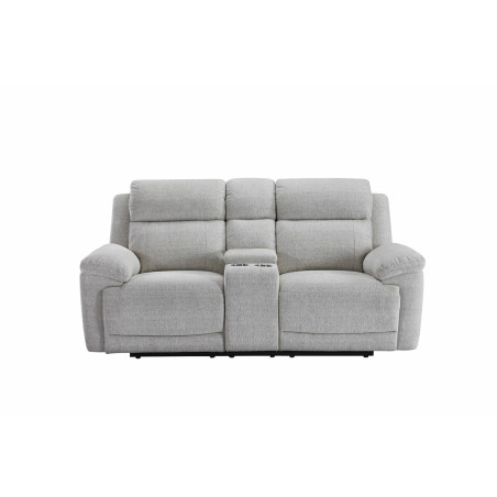 Canapea Herra 2 Locuri Cu Recliner Electric Si Bar, Bej, 201 Cm-01