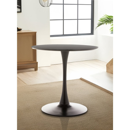 Masa Rotunda Mango Negru, 100 x 75 Cm-01