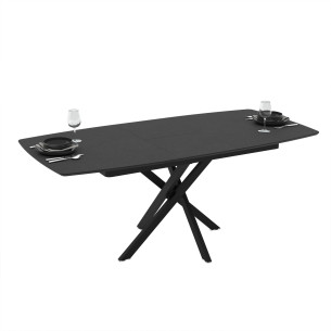 Masa Filo, Negru 145/185 x 90 x 75 Cm