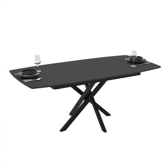 Masa Filo, Negru 145/185 x 90 x 75 Cm