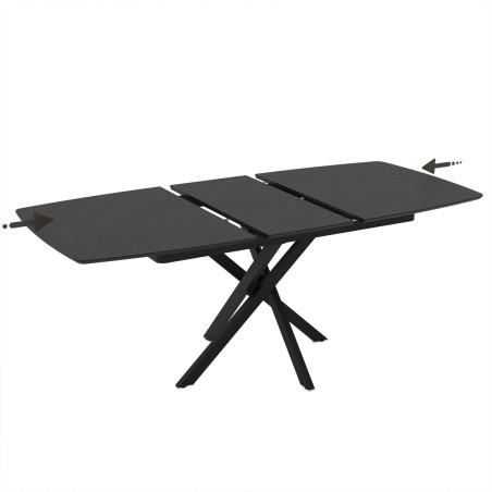 Masa Filo, Negru 145/185 x 90 x 75 Cm-01