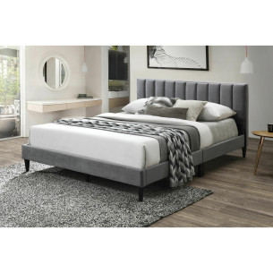 Pat Tapitat Aloha, Dimensiune Saltea 160 x 200 Cm, Suport Saltea, Gri