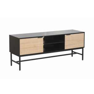 Comoda Tv Cargo, Negru Si Stejar, 150 Cm