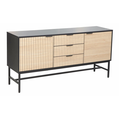 Bufet 2 Usi Si 3 Sertare Cargo, Negru Si Stejar-01