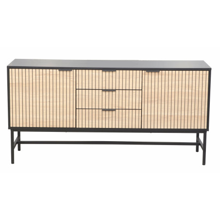 Bufet 2 Usi Si 3 Sertare Cargo, Negru Si Stejar-01