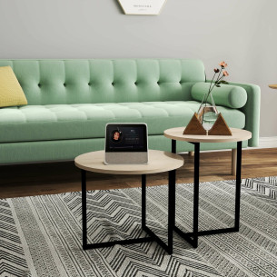 Set 2 Mese Cafea Jay Negru Si Stejar