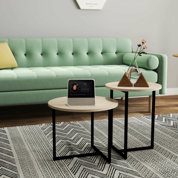 Set 2 Mese Cafea Jay Negru Si Stejar