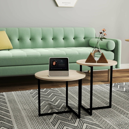 Set 2 Mese Cafea Jay Negru Si Stejar-01