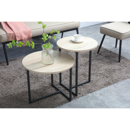 Set 2 Mese Cafea Jay Negru Si Stejar-01