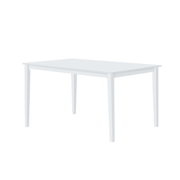 Set masa Cu 6 scaune Casian, MDF, Alb, 150 x 90 x 76 Cm