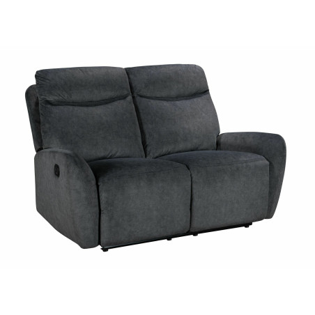 Canapea Cu 2 Locuri Kally, Recliner Manual, Gri, 153 x 99 x 100 Cm-01