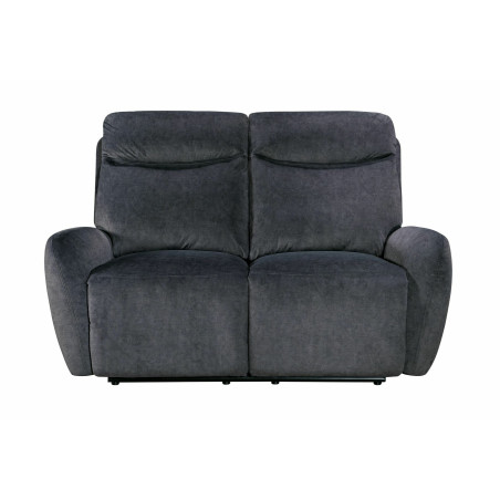 Canapea Cu 2 Locuri Kally, Recliner Manual, Gri, 153 x 99 x 100 Cm-01