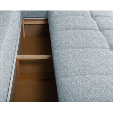 Canapea Extensibila Green, 3 locuri, Lada Depozitare, Gri Deschis, Arte 84B, 240 Cm-01