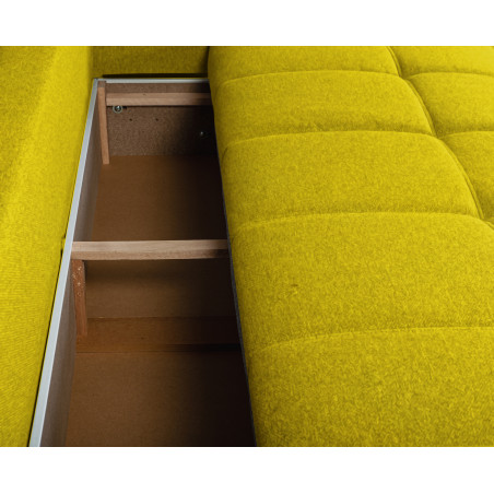 Canapea Extensibila Green, 3 locuri, Lada Depozitare, Galben, Otusso 14, 240 Cm-01