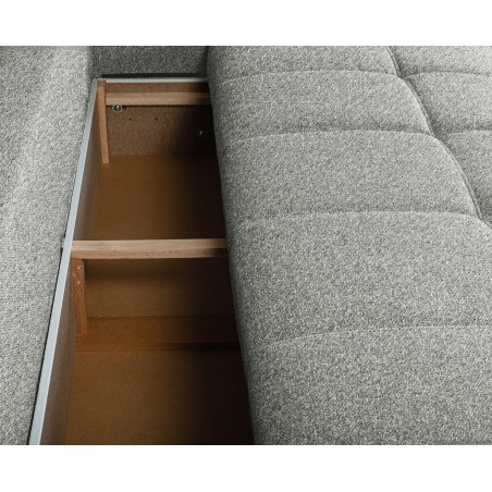 Canapea Extensibila Green, 3 locuri, Lada Depozitare, Gri, Forli Flax, 240 Cm-01